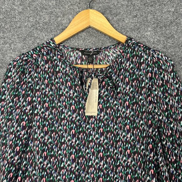 NWT BANANA REPUBLIC Spit Neck With Tie Long Sleeved Blouse SZ XXS petite - Picture 3 of 8